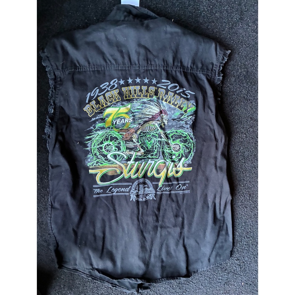 Hot Leathers Sturgis Black Hills Rally 75th Anniversary Sleeveless Shirt XL